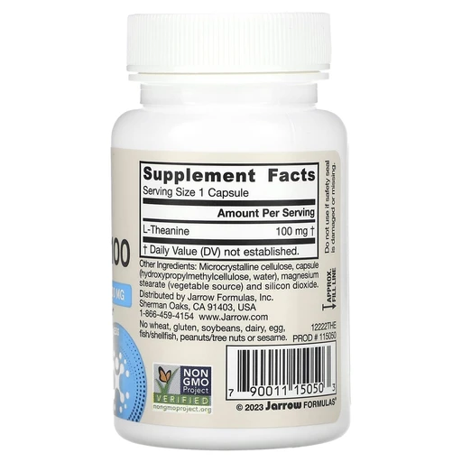 Jarrow Formulas Theanine 100 MG, Теанин 100, (60 капсул) 