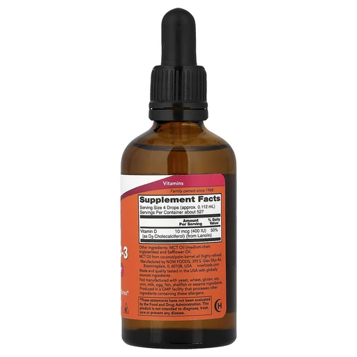 NOW Liquid Vitamin D-3 59мл 