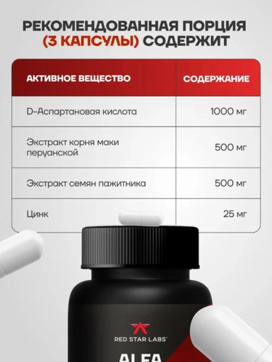 Red Star Labs ALFA (premium testobooster) 90 капс 