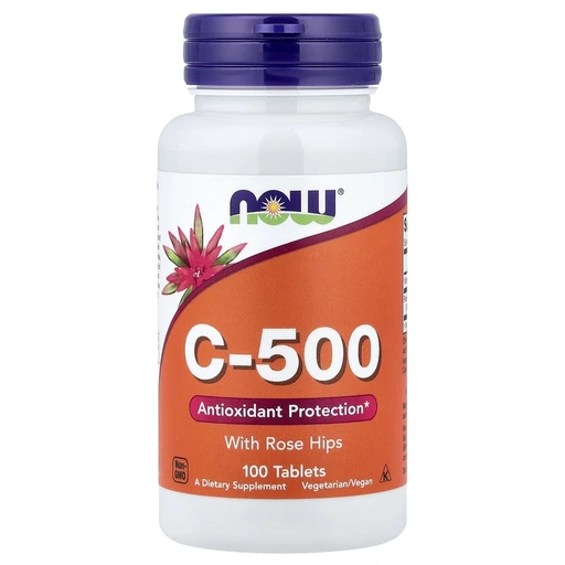 NOW C-500 with Rose Hips, 100 Tablets