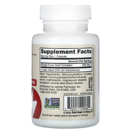 Jarrow Formulas  Shilajit Fulvic Acid Complex 250 MG, комплекс фульвовых кислот мумие, 250 мг, (60 капсул) 