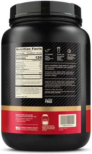 OPTIMUM NUTRITION 100% Whey Gold Standard 907 гр - ваниль (айс крим) 