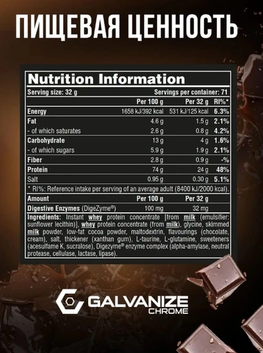 GALVANIZE Max Whey 2280 г - Шоколад 