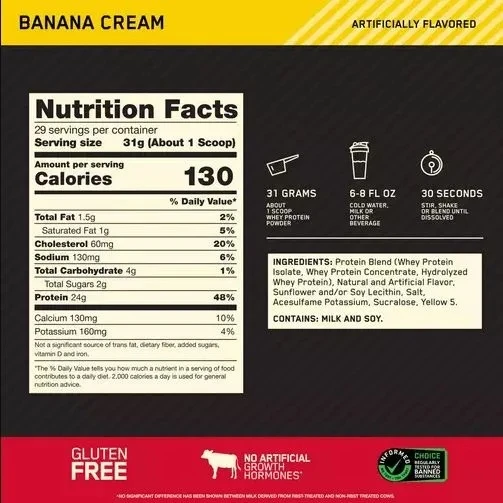 OPTIMUM NUTRITION 100% Whey Gold Standard 907 гр - банан 