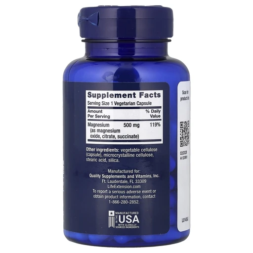 Life Extension Magnesium Caps 500 mg 100 vegetarian capsules 