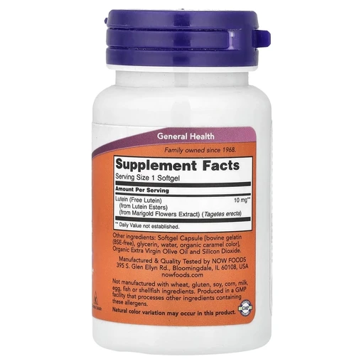 NOW Lutein From Esters 10 mg  60 softgels 