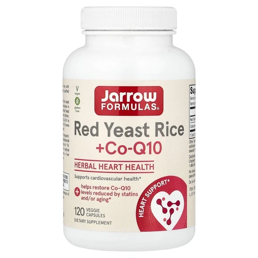 Jarrow Formulas Red Yeast Rice + Co-Q10 600 MG 120ct , красный ферментированный рис и коэнзим Q10, (120 капсул)