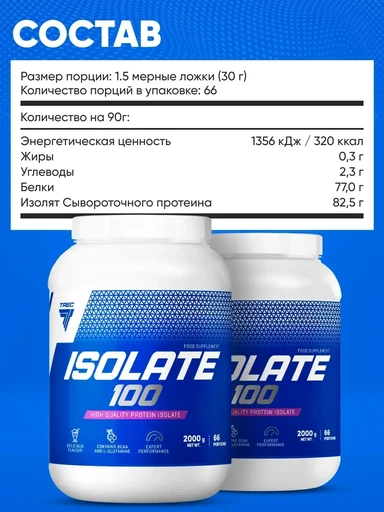 TREC NUTRITION IIsolate 100 2000 г - крем-ваниль 