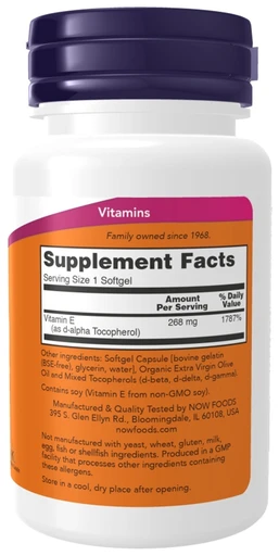 NOW Vitamin E-400 IU With Mixed Tocopherols 50 софтгель 