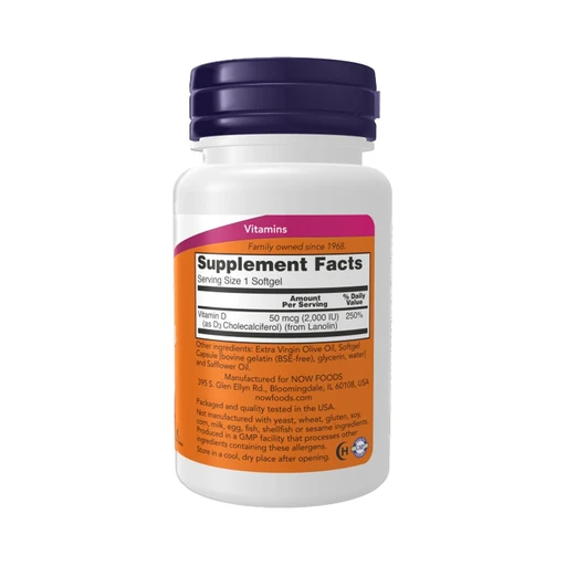 NOW Vitamin D-3 2000 ед 120 капс 