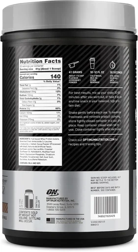 OPTIMUM NUTRITION Platinum Hydro Whey 820 гр - шоколад 