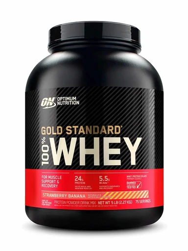 OPTIMUM NUTRITION 100% Whey Gold Standard 2270 гр - клубника-банан Годно до 04.12.2026