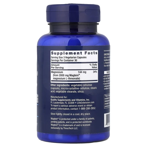 LIFE EXTENSION Neuro-Mag Magnesium L-Threonate, 90 вег капс 