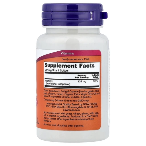 NOW Vitamin E-200 Mixed Toc 100 softgels 