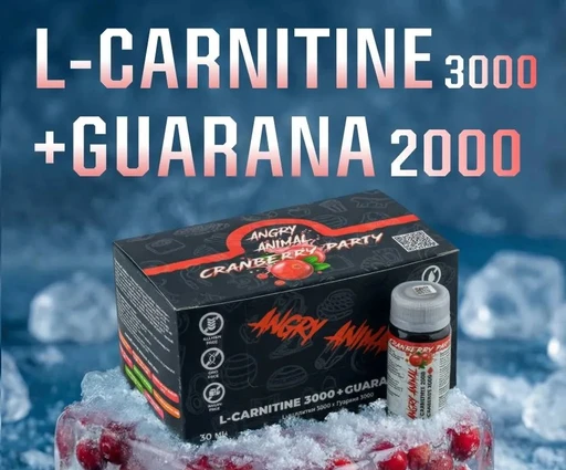 Angry Animal L-Carnitine 3000 mg + Guarana 2000 mg co вкусом "Клюквенная вечеринка".