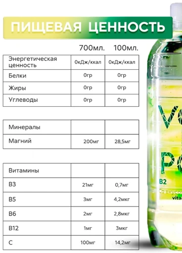 Витаминизированная вода Vodopoy со вкусом лимон-лайм, 0,7 л. 