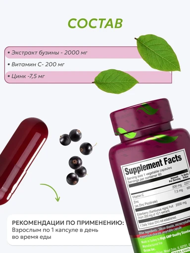 ORZAX ELDERBERRY (Sambucus) with vitamin C and Zinc (**) 