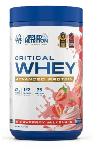 Applied Nutrition CRITICAL WHEY MILKSHAKE 825G (Клубничный молочный коктейль)