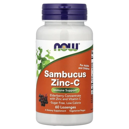 NOW SAMBUCUS ZINC-C 60 LOZ