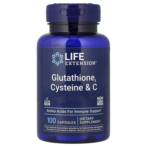 LIFE EXTENSION  Glutathione, Cysteine & C 100 capsules