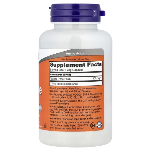 NOW Taurine 500 мг 100 капс 
