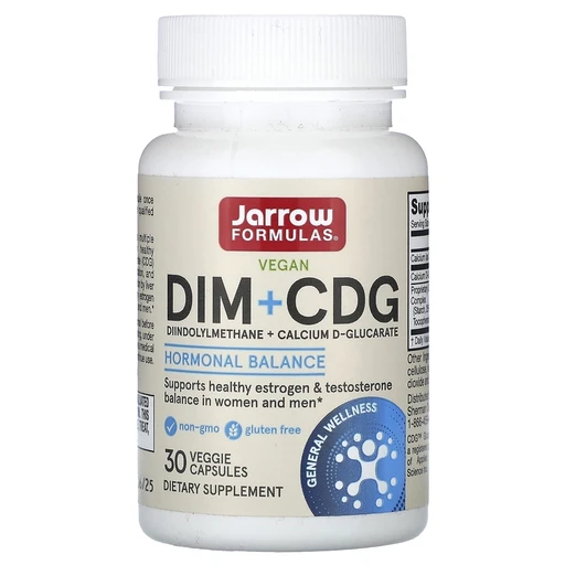 Jarrow Formulas DIM + CDG, Дииндолилметан + Д-глюкарат кальция, (30 капсул)