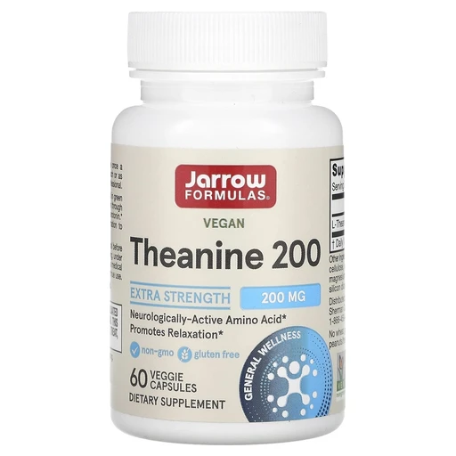 Jarrow Formulas Theanine 200 MG, Теанин 200 мг, (60 капсул)
