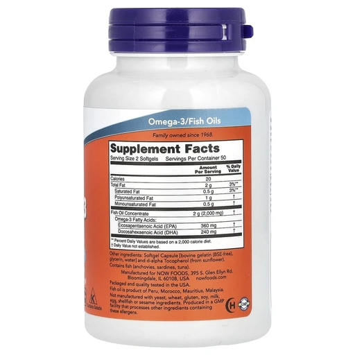 NOW Omega-3 1000 мг 100 капс 