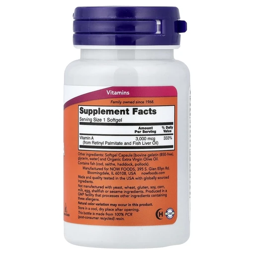 NOW Vitamin A 10000 100 капс 