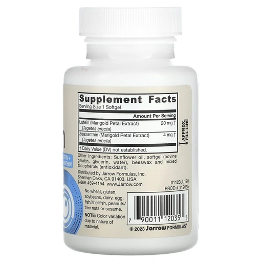 Jarrow Formulas Lutein 20 MG, Лютеин, (60 капсул) 