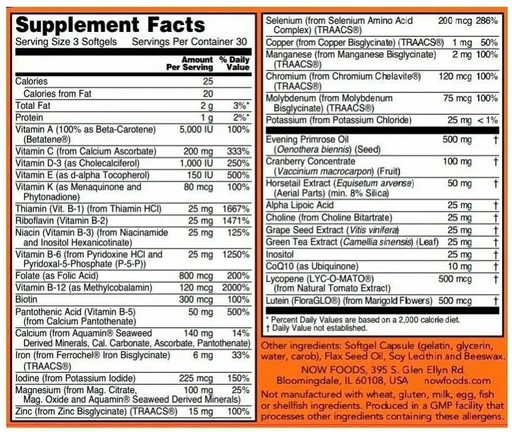 NOW Eve Women's Multi 90 softgels 