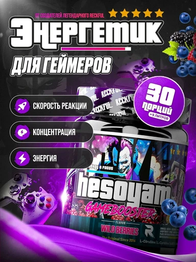 Reckful ® Game Booster Hesoyam 300g для геймеров (Forrest berries) 